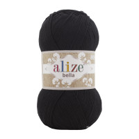 Пряжа Alize Bella 100 | Алізе Белла 100 60 чорний