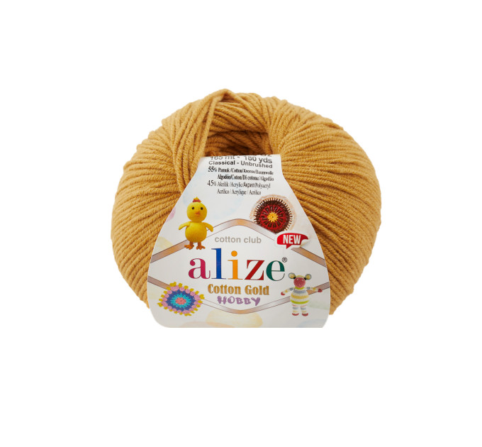 Пряжа Alize Cotton Gold Hobby New | Алізе Коттон Голд Хобі Нью 02 шафран