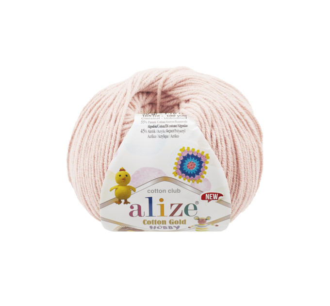 Пряжа Alize Cotton Gold Hobby New | Алізе Коттон Голд Хобі Нью 382 тілесний