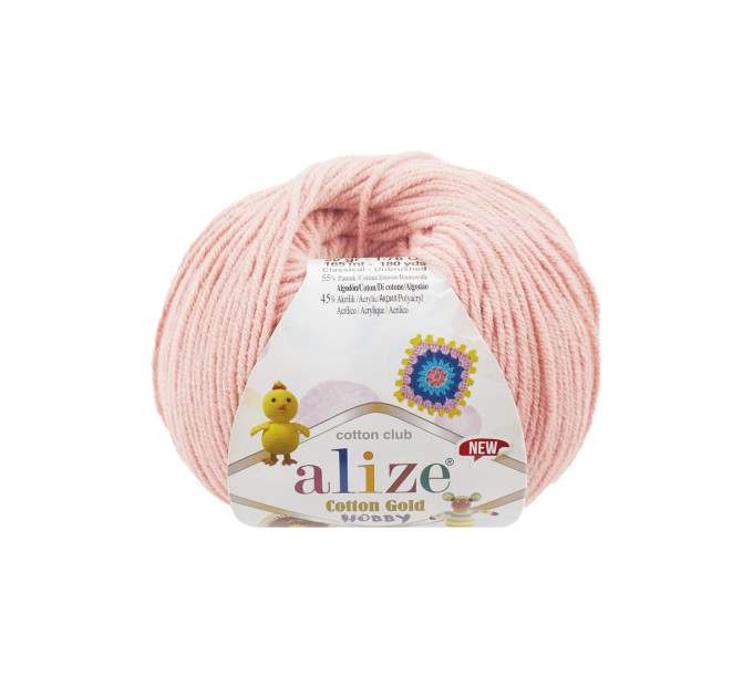 Пряжа Alize Cotton Gold Hobby New | Алізе Коттон Голд Хобі Нью 393 рожева пудра