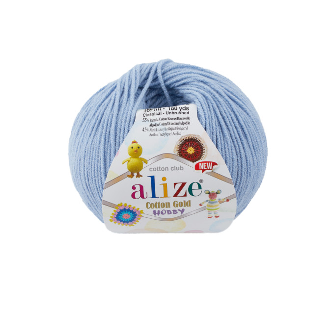 Пряжа Alize Cotton Gold Hobby New | Алізе Коттон Голд Хобі Нью 40 блакитний