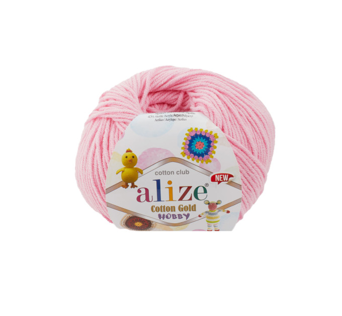 Пряжа Alize Cotton Gold Hobby New | Алізе Коттон Голд Хобі Нью 518 ніжно-рожевий