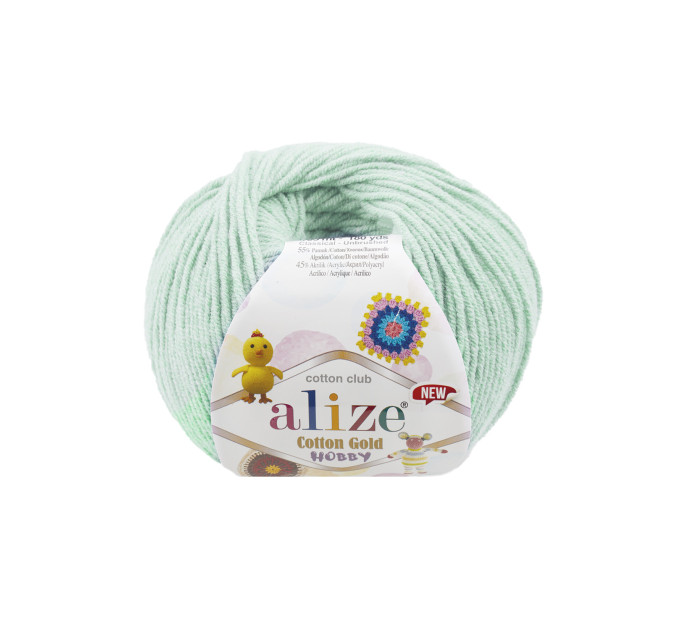 Пряжа Alize Cotton Gold Hobby New | Алізе Коттон Голд Хобі Нью 522 м'ята