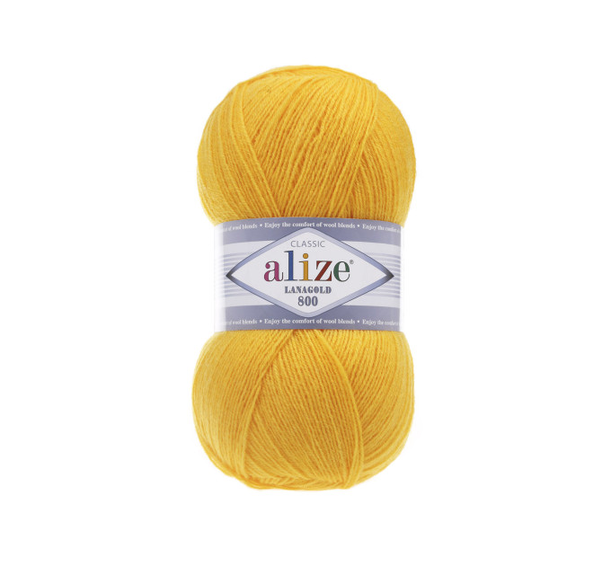 Пряжа Alize Lana Gold 800 | Алізе Лана Голд 800 216 жовтий
