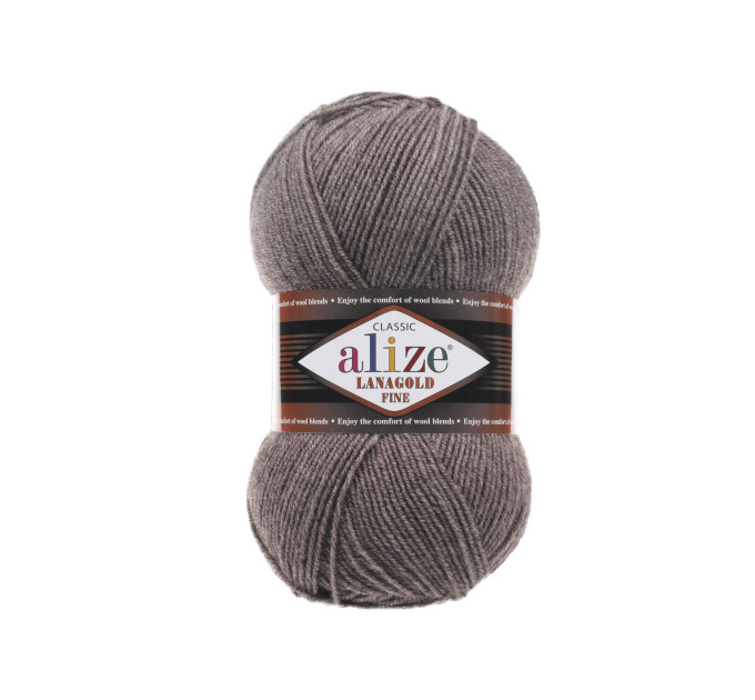 Пряжа Alize Lana Gold Fine | Алізе Лана Голд Файн 240 коричневий меланж