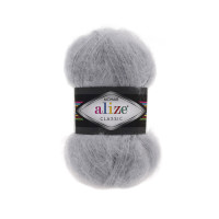 Пряжа Alize Mohair Classic | Алізе Мохер Класік 21 сірий