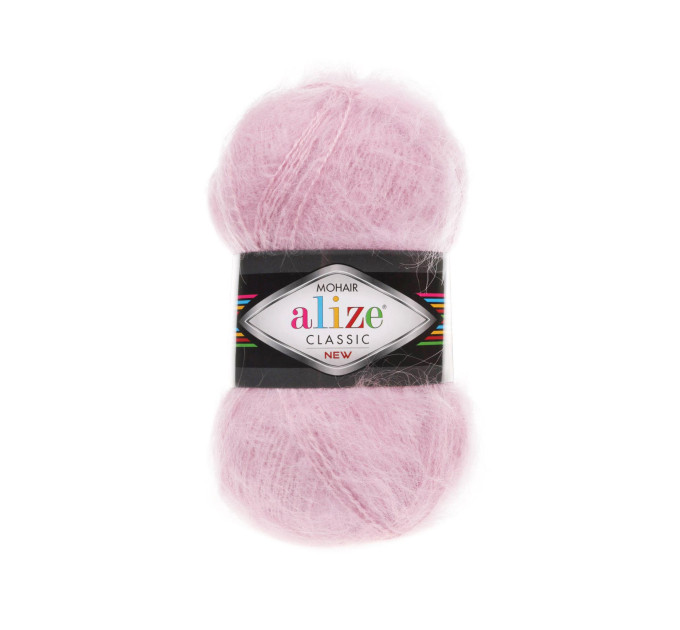 Пряжа Alize Mohair Classic | Алізе Мохер Класік 271 ніжно-рожевий