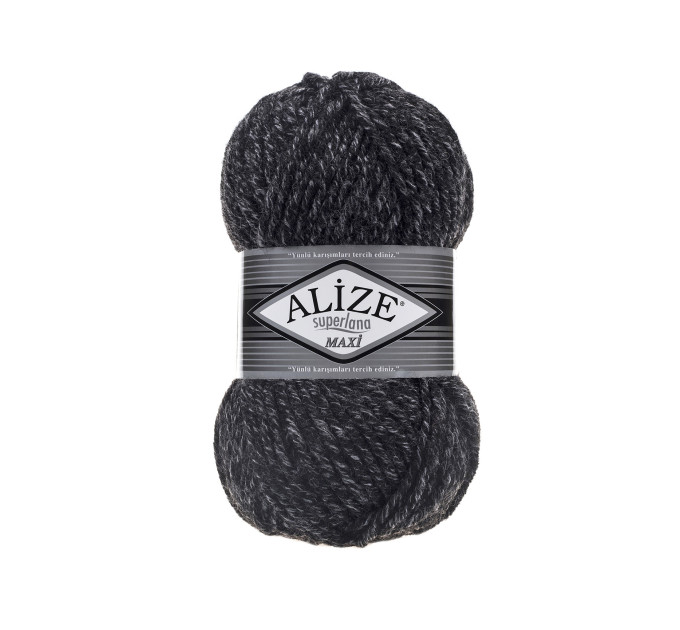 Пряжа Alize Superlana Maxi | Алізе Суперлана Максі 800 антрацит меланж