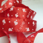 Стрічка атласна 25 мм love червона