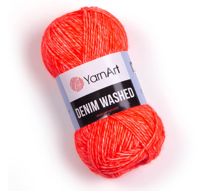 Пряжа YarnArt Denim Washed (ЯрнАрт Денім Вошід) 913 кораловий неон