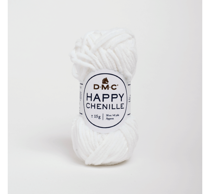Пряжа велюрова DMC Happy Chenille (Хеппі Шиніл) 20 білий