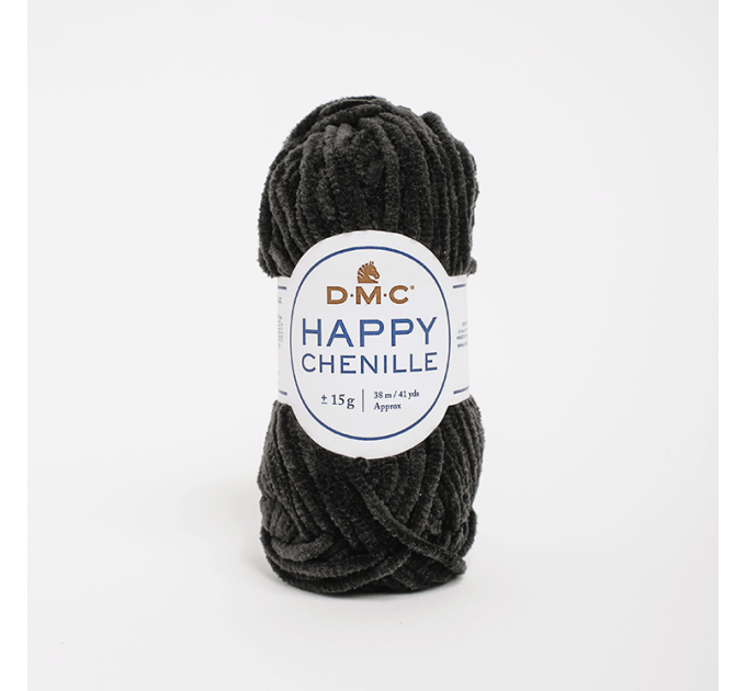 Пряжа велюрова DMC Happy Chenille (Хеппі Шиніл) 22 чорний