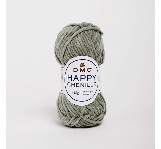 Пряжа велюрова DMC Happy Chenille (Хеппи Шиніл)  23 сірозелений