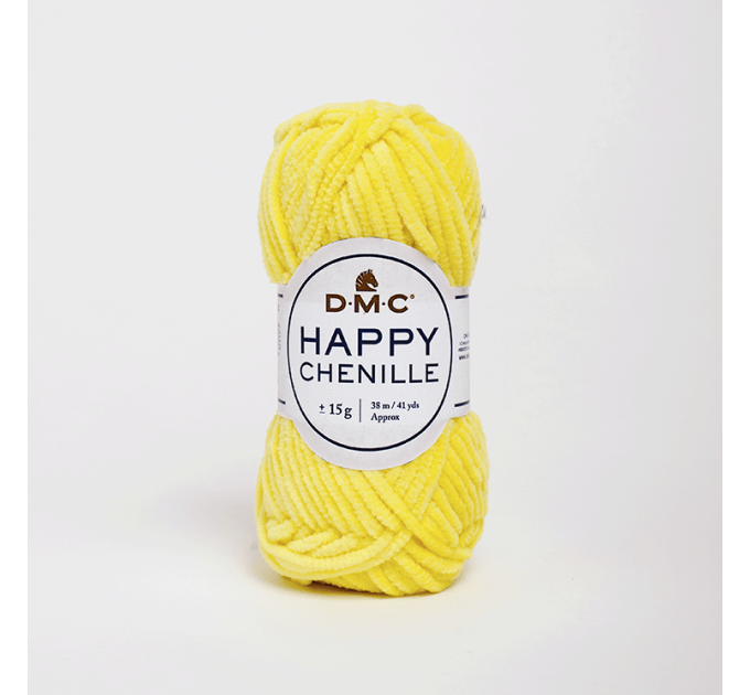 Пряжа велюрова DMC Happy Chenille (Хеппі Шиніл) 25 жовтий