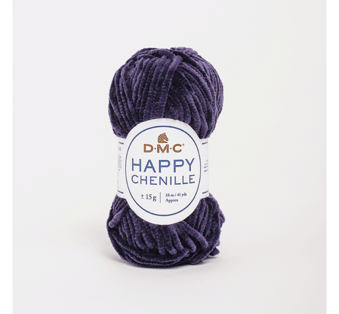 Пряжа велюрова DMC Happy Chenille (Хеппі Шиніл) 33 баклажан