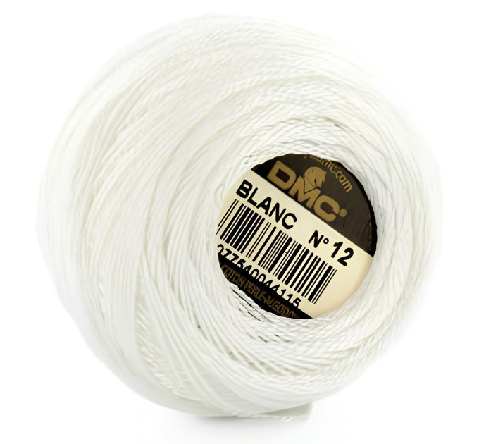 Нитки бавовняні для вишивання Dmc Pearl Cotton арт. 116/12 (дмс прел котон 12) blanc