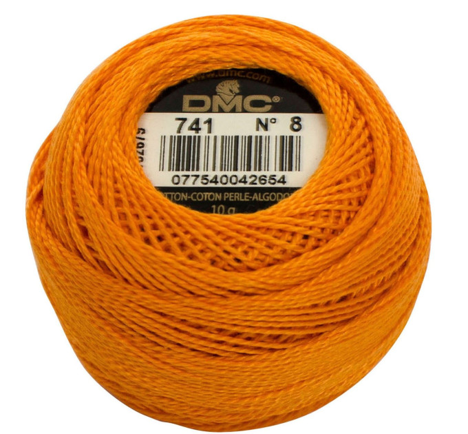 Нитки бавовняні для вишивання Dmc Pearl Cotton арт. 116/8 (дмс прел котон 8) 741