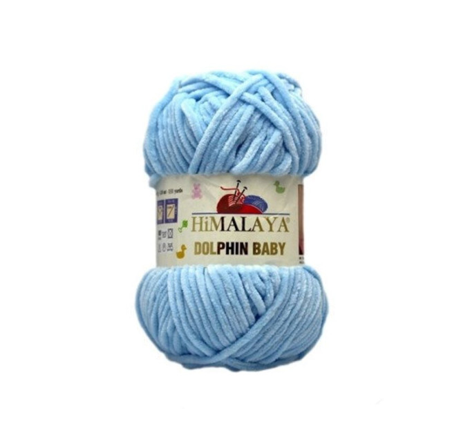 Пряжа велюрова Himalaya Dolphin Baby (Хімалайя Дольфін Бебі) 80306 блакитний