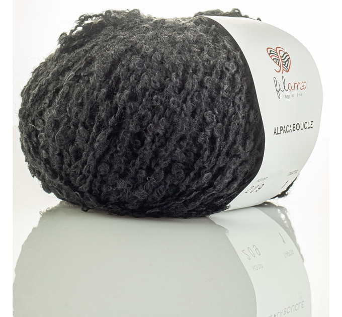 Пряжа букле Filamo Alpaca Boucle 209 чорний
