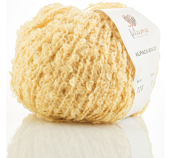 Пряжа букле Filamo Alpaca Boucle 220 лимон