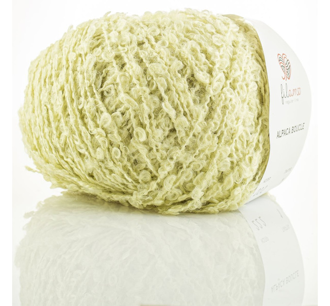 Пряжа букле Filamo Alpaca Boucle 222 світлий салат