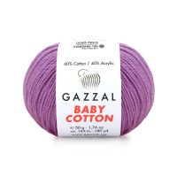 Пряжа Gazzal Baby Cotton | Газзал Бебі Коттон 3414 фіолетовий