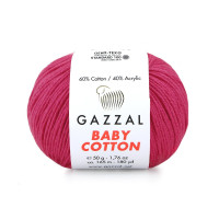 Пряжа Gazzal Baby Cotton | Газзал Бебі Коттон 3415 малина