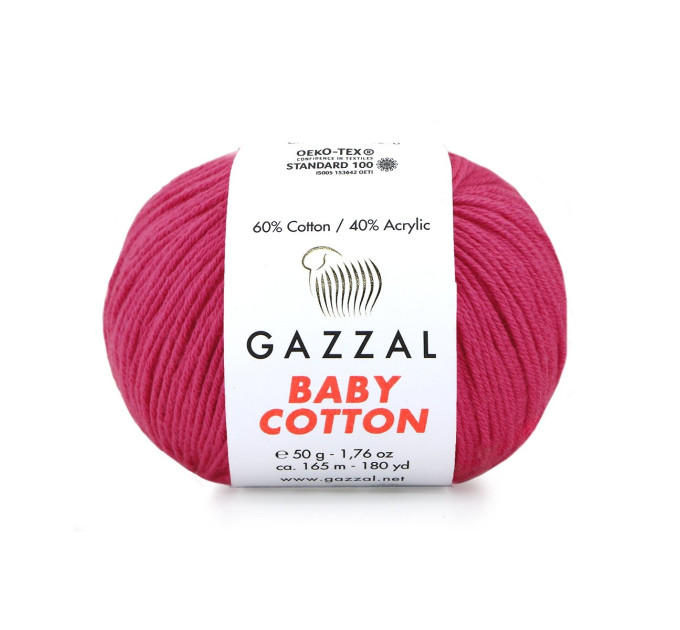 Пряжа Gazzal Baby Cotton | Газзал Бебі Коттон 3415 малина