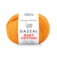 Пряжа Gazzal Baby Cotton | Газзал Бебі Коттон 3416 оранж