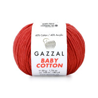 Пряжа Gazzal Baby Cotton | Газзал Бебі Коттон 3418 корал