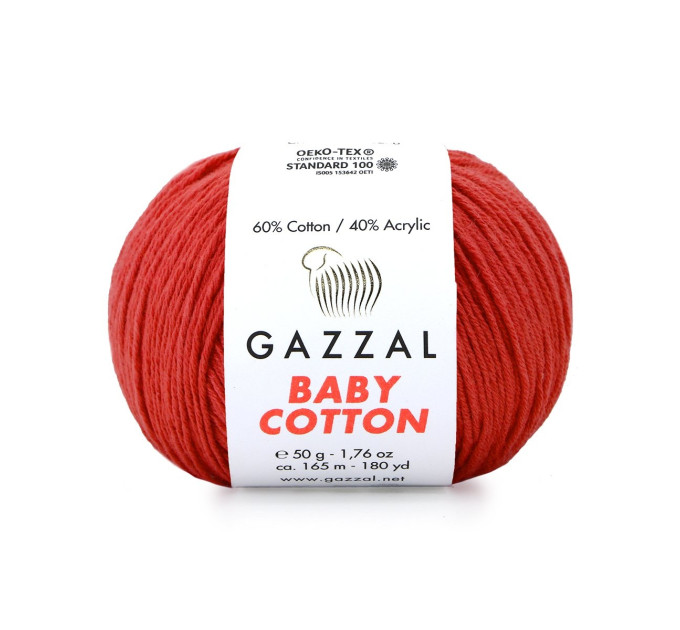Пряжа Gazzal Baby Cotton | Газзал Бебі Коттон 3418 корал