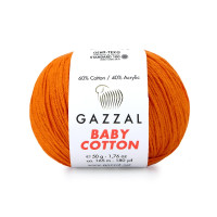 Пряжа Gazzal Baby Cotton | Газзал Бебі Коттон 3419 яскраво-оранж