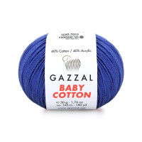 Пряжа Gazzal Baby Cotton | Газзал Бебі Коттон 3421 волошка
