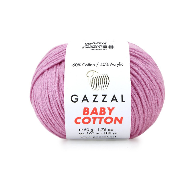 Пряжа Gazzal Baby Cotton | Газзал Бебі Коттон 3422 бузок