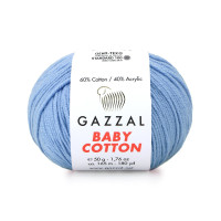 Пряжа Gazzal Baby Cotton | Газзал Бебі Коттон 3423 блакитний