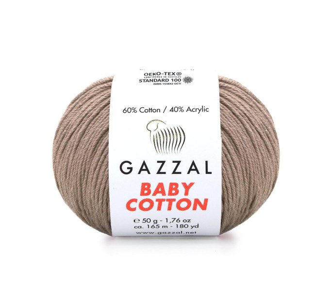 Пряжа Gazzal Baby Cotton | Газзал Бебі Коттон 3434 мокко