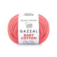 Пряжа Gazzal Baby Cotton | Газзал Бебі Коттон 3435 корал