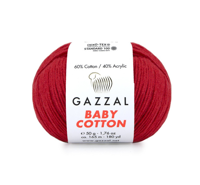Пряжа Gazzal Baby Cotton | Газзал Бебі Коттон 3439 бордо