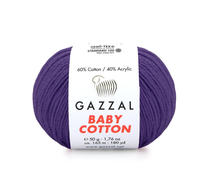 Пряжа Gazzal Baby Cotton | Газзал Бебі Коттон 3440 сухий бузок