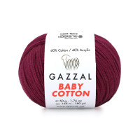 Пряжа Gazzal Baby Cotton | Газзал Бебі Коттон 3442 рубін