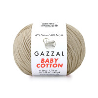 Пряжа Gazzal Baby Cotton | Газзал Бебі Коттон 3446 беж