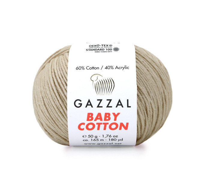 Пряжа Gazzal Baby Cotton | Газзал Бебі Коттон 3446 беж