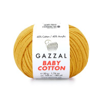 Пряжа Gazzal Baby Cotton | Газзал Бебі Коттон 3447 гірчиця