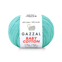Пряжа Gazzal Baby Cotton | Газзал Бебі Коттон 3452 м'ята