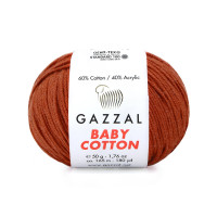 Пряжа Gazzal Baby Cotton | Газзал Бебі Коттон 3453 теракот