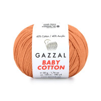 Пряжа Gazzal Baby Cotton | Газзал Бебі Коттон 3465 стиглий персик