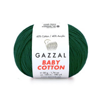 Пряжа Gazzal Baby Cotton | Газзал Бебі Коттон 3467 смарагд