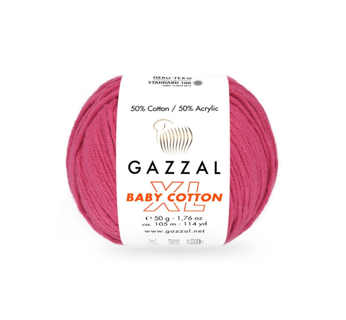 Пряжа Gazzal Baby Cotton XL | Газзал Бебі Коттон ХЛ 3415 малинай