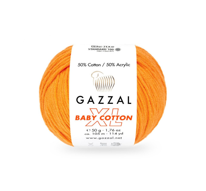 Пряжа Gazzal Baby Cotton XL | Газзал Бебі Коттон ХЛ 3416 оранж