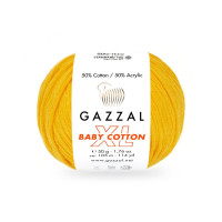 Пряжа Gazzal Baby Cotton XL | Газзал Бебі Коттон ХЛ 3417 жовтий Пряжа Gazzal Baby Cotton XL | Газзал Бебі Коттон ХЛ 3417 жовтий
